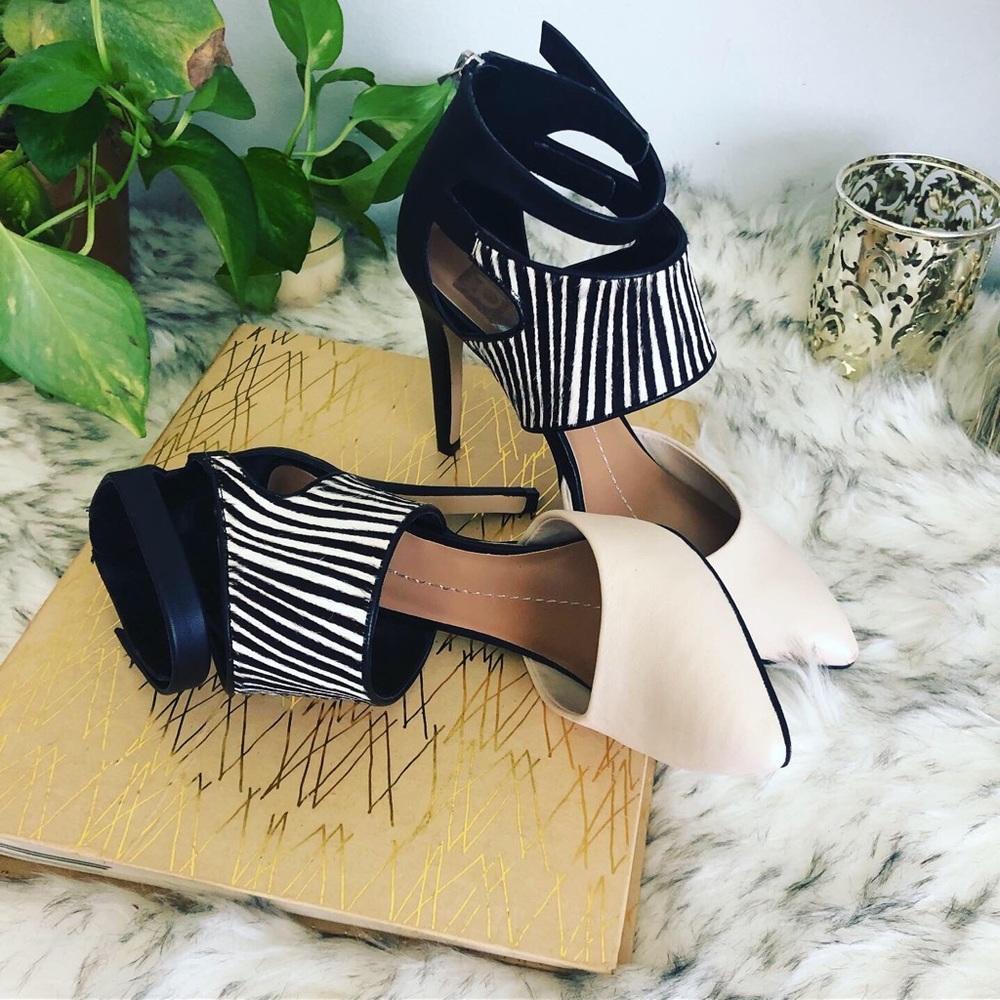 Zebra printed heels.
